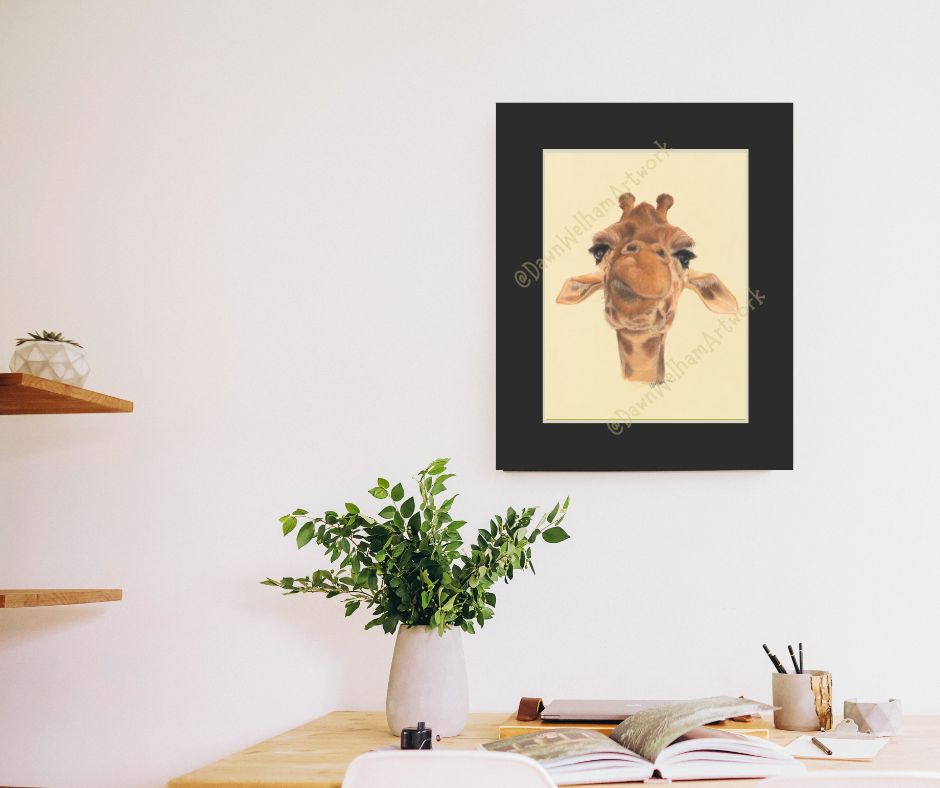 Giraffe print on wall